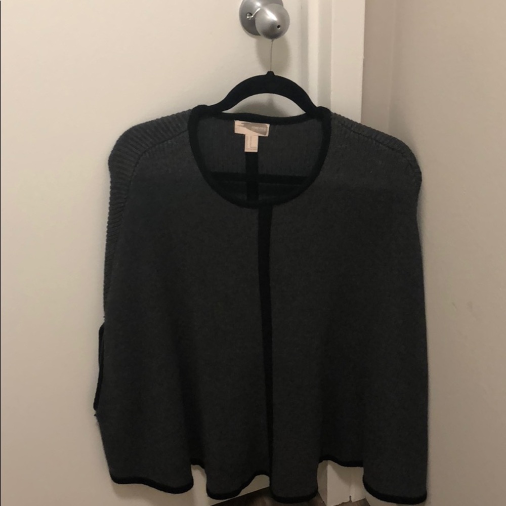 Forever 21 Gray/Black Poncho Sweater